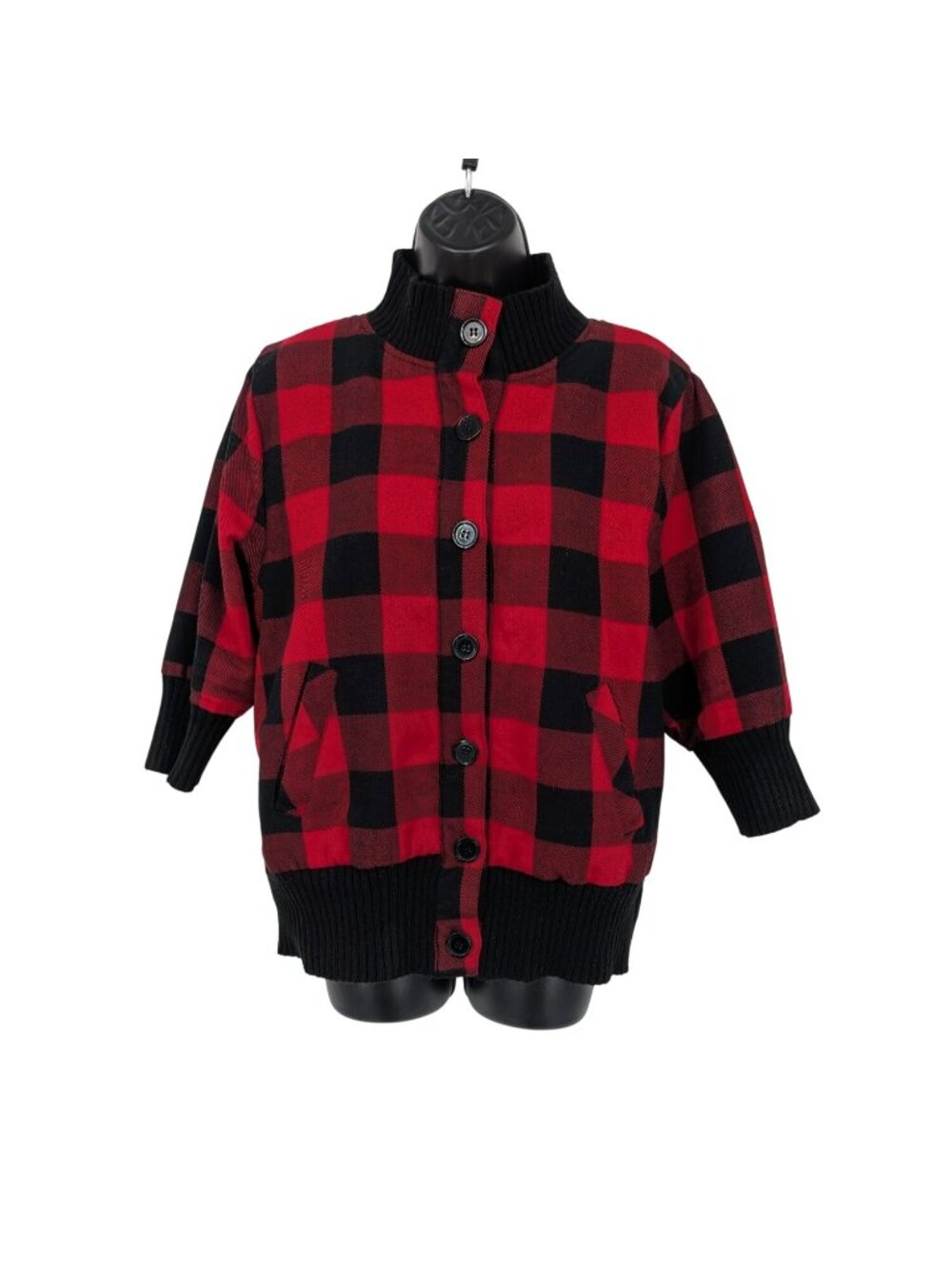 Vintage Torrid Buffalo Plaid Sweater Jacket Button Front Cozy Y2K Grunge Plus 1X